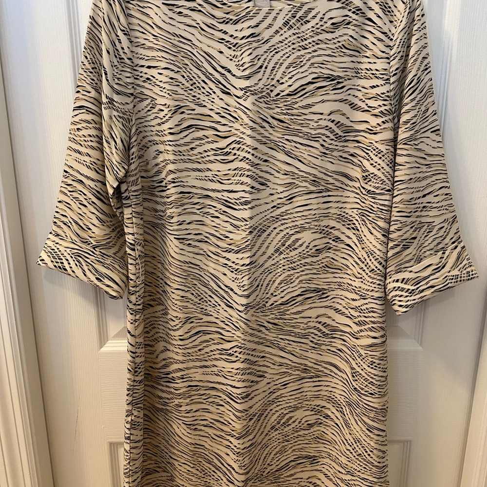 H&M Print Dress - Black and Cream